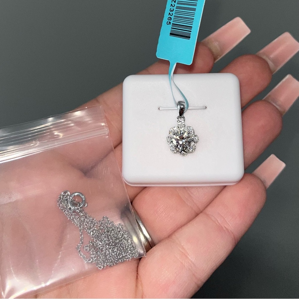 Elegant Moissanite Sterling Silver Necklace